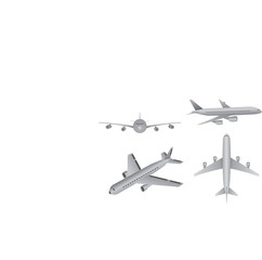 Fototapeta na wymiar vector of airplane from different angle, isolated on white background. 