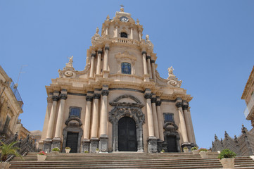 Fototapeta na wymiar Italy Sicily Ragusa , 07/06/2007: The Cathedral of San Giorgio