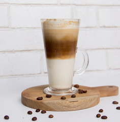 Coffee Latte on Wooden Table