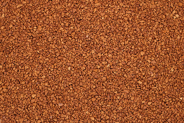 Instant coffee granules as an abstract background texture