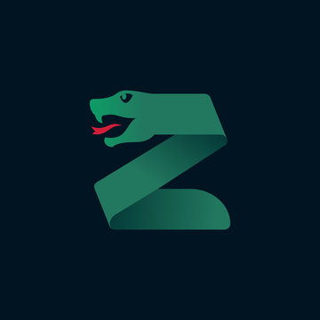 Z letter logo with snake head silhouette.