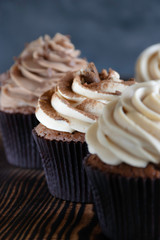 Coffee cupcake prepared with a special presentation.
