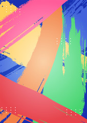 Hand drawn colorful oil painting abstract modern art background design for book cover, flyer, presentation, brochure, banner, poster, cover etc. vector illustration.