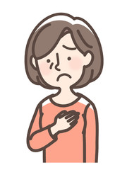 心配な女性　中高年