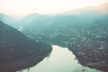 mountains near Mtskheta town in country Georgia