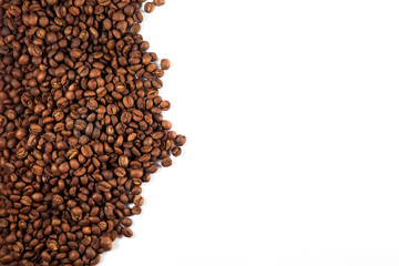 Coffee beans on a white background