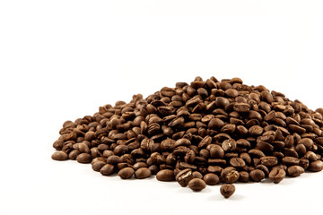 Coffee beans on a white background