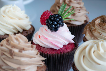 Fruit cup cakes prepared with a special presentation.