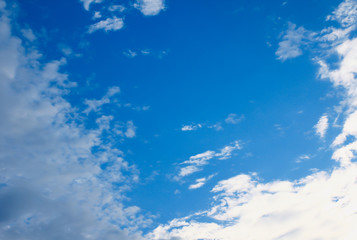 Naklejka na ściany i meble White Clouds on blue sky in Aichi, Japan.