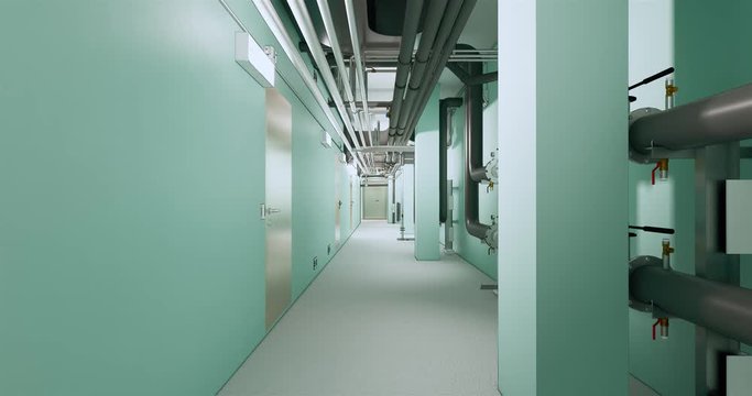 Conceptual of BIM model utilities on the technical floor of the building	