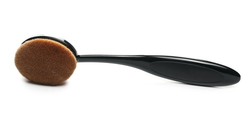 Makeup brush for applying face powder and eye shadow isolated on white background with clipping path