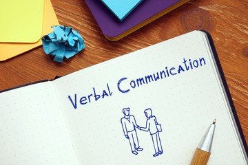 Career concept meaning Verbal Communication with phrase on the piece of paper.