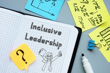 Conceptual photo about Inclusive Leadership with handwritten text.