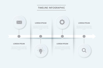 Minimalist timeline business infographics process template, workflow or process diagram