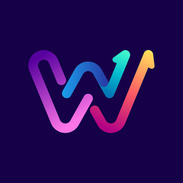 W letter logo with arrows.