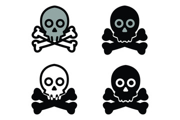 Heads skull icon with 4 style