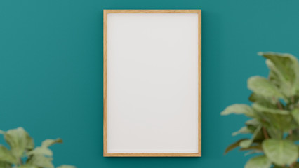 A blank picture and poster frame on the wall