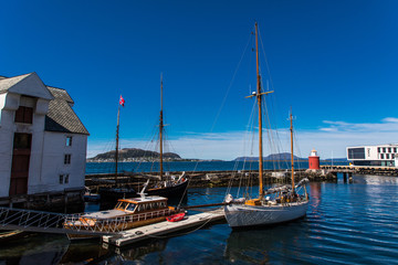 Fototapeta premium Alesund, Norway - June 2019: Alesund city. Toy houses. Scenic Alesund in Norway