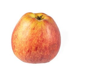 One ripe red apple isolated on a white background