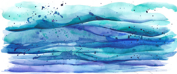 Blot waves blue purple. Spray.