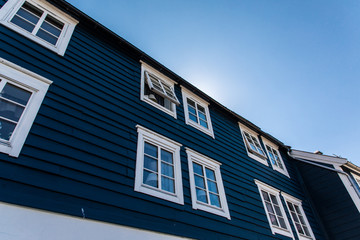 Alesund, Norway - June 2019: Alesund city. Toy houses. Scenic Alesund in Norway