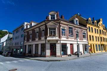 Obraz premium Alesund, Norway - June 2019: Alesund city. Toy houses. Scenic Alesund in Norway