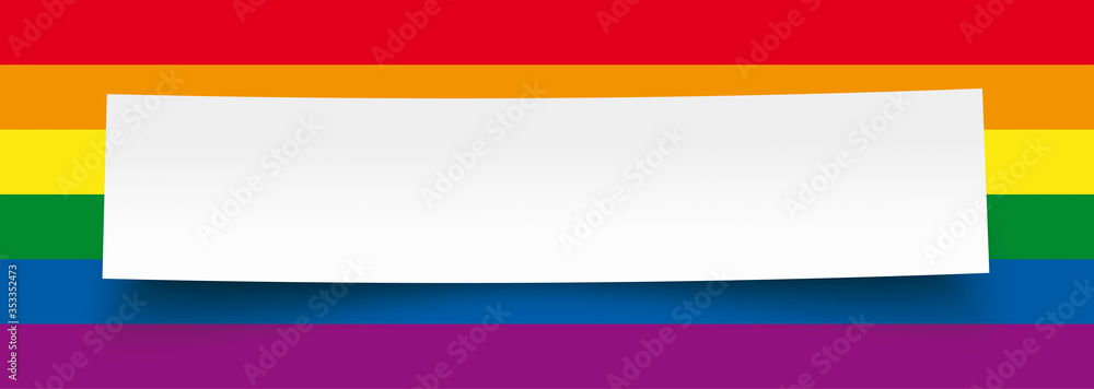 Wall mural rainbow flag paper banner header