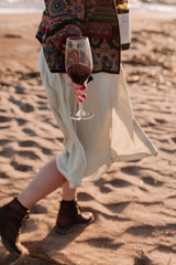 woman walking on the beach