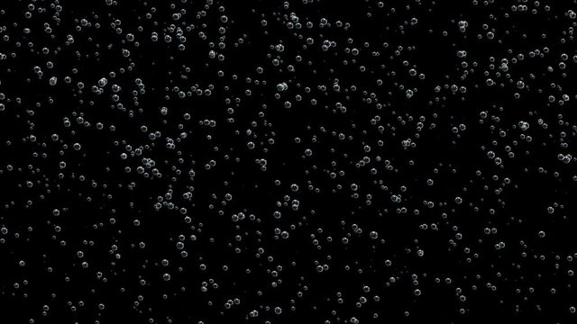 Small bubbles of gas from champagne filled the entire space of the black screen.