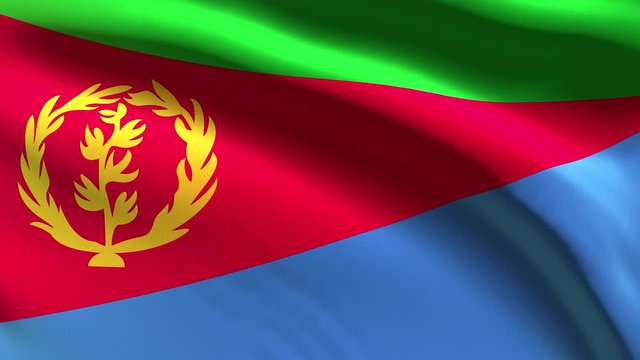 Festive 60FPS Eritrea flag  waving on the wind 4k UHD 3d seamless loop animation