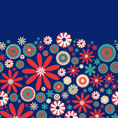 Scandinavian floral folk pattern. Geometric Floral vector seamless repeat pattern. Perfect for home decor, fabrics, upholstery, wallpaper, print and packaging, kids products and stationary - 353356099