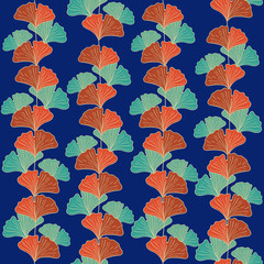 Fototapeta na wymiar Floral vector seamless repeat pattern.Tropical foliage in bright vibrant colors.