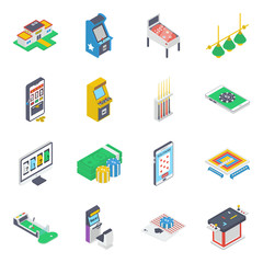 
Casino Gaming App Isometric Icons 
