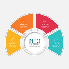 Vector iInfographic template for business, presentations, web design, 4 options.