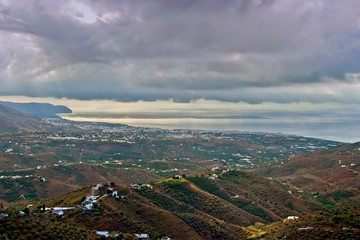 Obraz premium Countryside surrounding the town of Frigiliana and Nerja, Malaga Province, Axarquia, Andalusia, southern Spain.