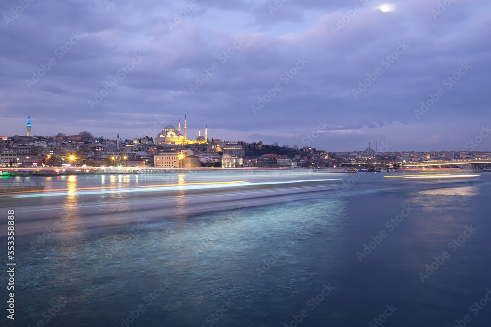 Wall mural night view of istanbul - Wall murals