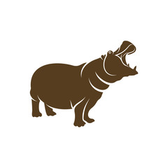 Hippopotamus logo design vector. Icon Symbol. Template Illustration