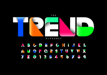 Vector of stylized modern font and alphabet