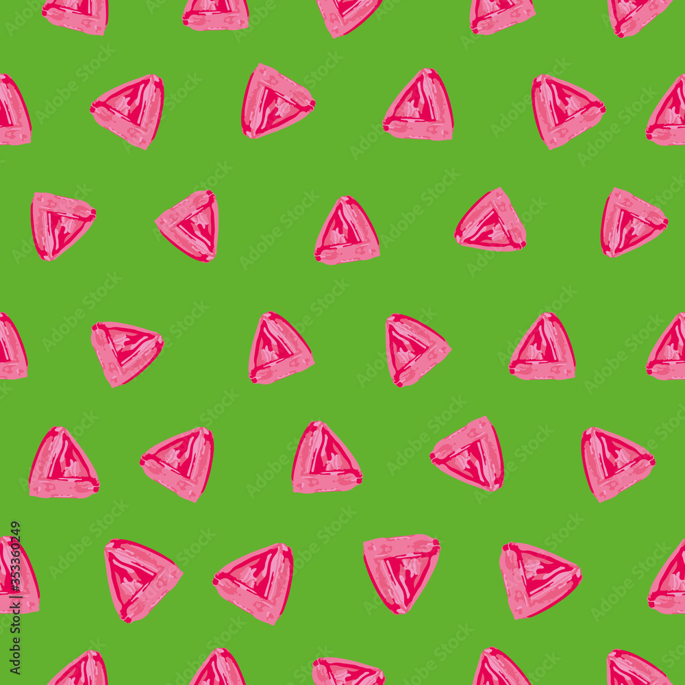 Poster Pink Hand paint triangle vector repeat pattern print background