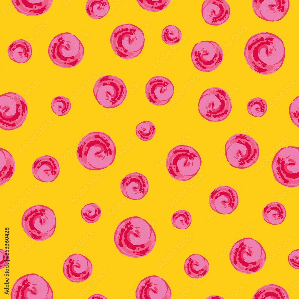 Poster pink hand paint dots vector repeat pattern print background