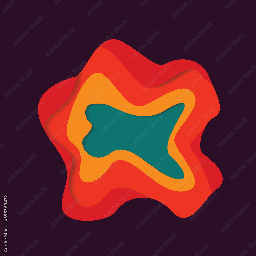 Fototapete multi layers color texture. 3d papercut layers in gradient banner. abstract paper cut art background