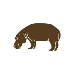 Hippopotamus logo design vector. Icon Symbol. Template Illustration