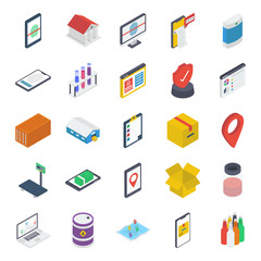 
Logistics Delivery Isometric Icons Pack
