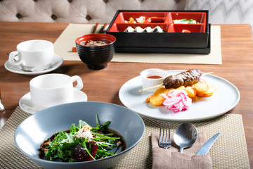 Sushi service prepared with a special presentation.