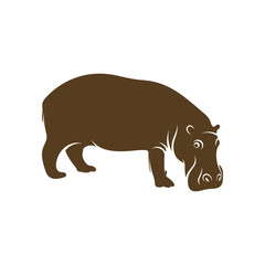 Fototapeta premium Hippopotamus logo design vector. Icon Symbol. Template Illustration