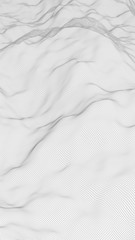 Abstract landscape on a white background. Cyberspace grid. hi tech network. 3d illustration