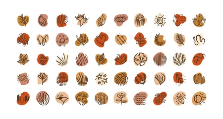 Tableau sur plexiglas Style bohème bundle of boho set icons  © Gstudio