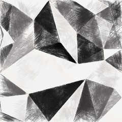Monochrome triangles pattern with a rough texture background. Backdrop texture wall and have copy space for text. Picture for creative wallpaper or design art work.