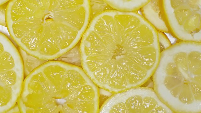 top view of fresh ripe lemon slices