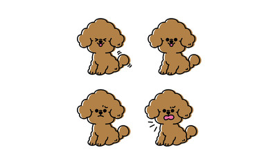 犬（トイプードル）の表情イラストセット